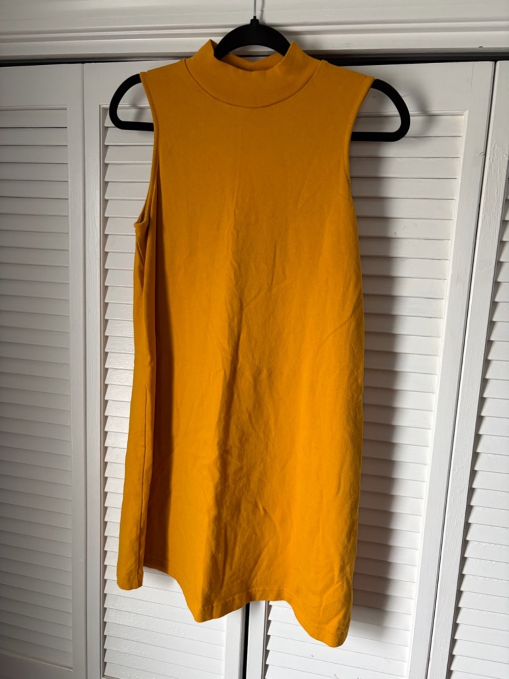 GAP Sleeveless Mock Neck Mini Dress in Mustard